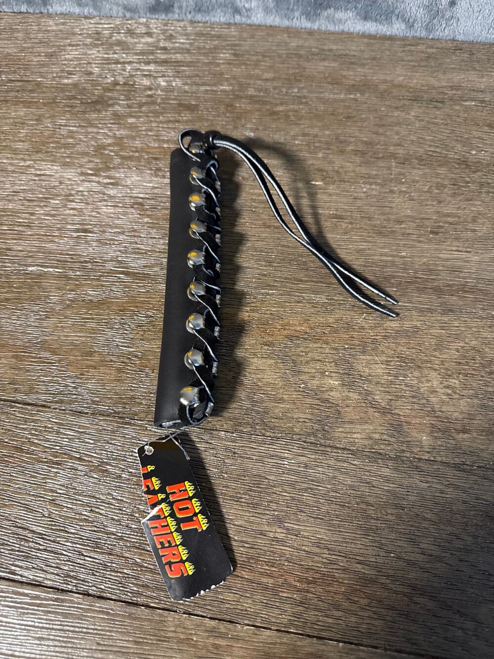 Hot Leathers Black Leather Hair Wrap Ponytail Holder 8" Biker NWT Y2K